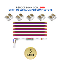 5-Pack SLD 6-Pin Low-Voltage for RGBCCT COB Dotless Strip Light Connectors 12mm
