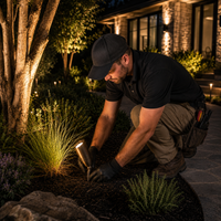 Complete Brass Landscape Lighting Kit: Spotlights, Path Lights, Transformer, Wire & All Required Components
