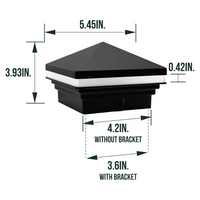 CPL04 Modern Pyramid-Top 12V AC/DC Low Voltage 3W 2700K/3000K 150 Lumens LED Post Cap Light for 3.5x3.5 or 4x4 Posts IP65 Waterproof