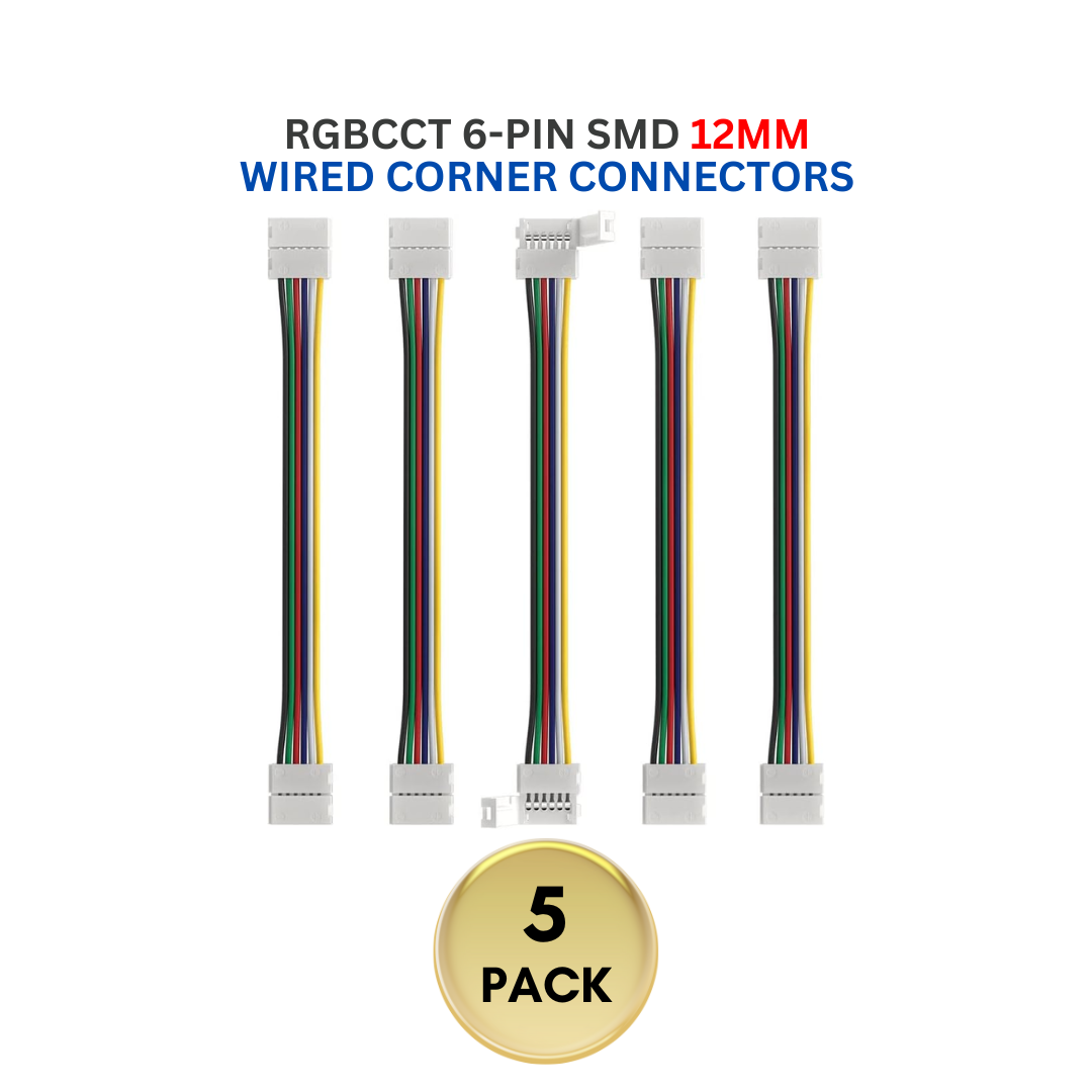 6pin Rgbwc Connector 5-Pack SL 6-Pin Low-Voltage for RGBCCT SMD Dotless Strip Light Connect