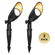SPAA01 Integrated Mini Aluminum Spotlight Low Voltage Outdoor Lighting Package of 2 and 6 - 2 Pack / Black / 9W 3000K 700LM 30°