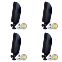 Outdoor Landscape Lighting LED 12V Low Voltage SPB04 4x/8x/12x Package Adjustable 12V Low Voltage LED Bullet Landscape Brass Spotlight Outdoor Lighting with 3W 3000K Bulb Black Brass 4 Pack