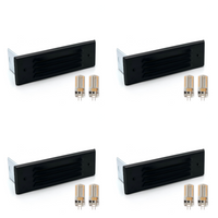 STBP03 Tulay Black Louvered Brass Step Light 4x/8x/12x G4 2W Dimmable 2700K Package Low Voltage Outdoor Lighting