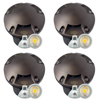 Outdoor Landscape Lighting LED 12V Low Voltage UNB11 4x/8x/12x Package Cast Brass Round Tri-Directional 12V Low Voltage LED In-ground Light with 3W 3000K Bulb 4 Pack