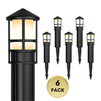 ALP56 4W 12V AC/DC Low Voltage Cast Aluminum LED Bollard Pathway Lights Package – Outdoor Landscape Walkway & Garden Lighting