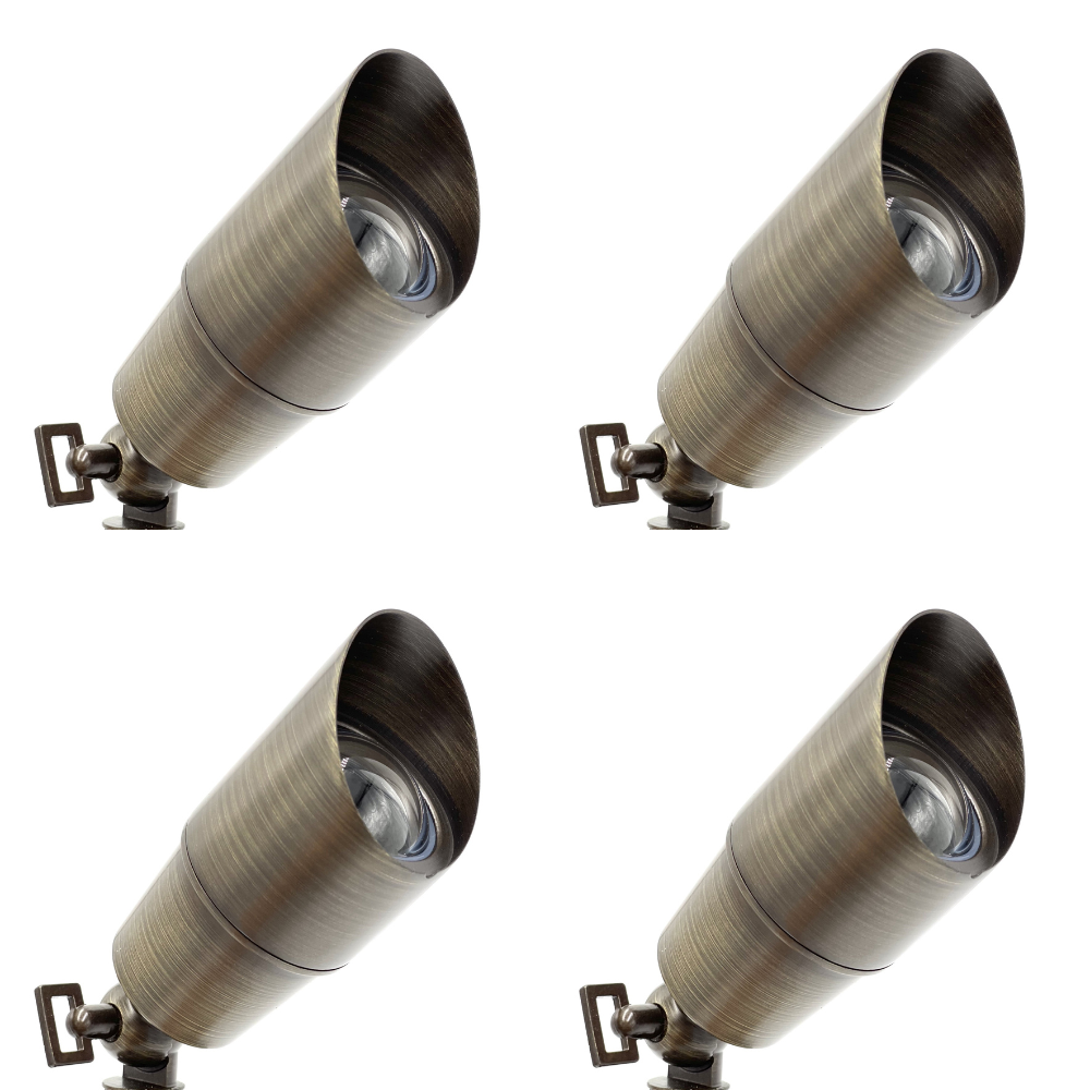 Rein Brown Brass Spotlight 4x/8x/12x 12V MR16 5W 2700K Package Low Voltage Outdoor Lighting