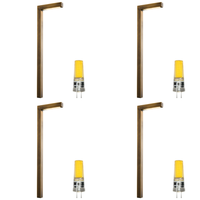 Outdoor Landscape Lighting LED 12V Low Voltage PLB10 4x/8x/12x Package LED Brass L-Shaped 12V Low Voltage Landscape Lighting Pathway Light 3W 3000K Bulb 4 Pack