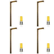 PLB10 LED Latón en forma de L de bajo voltaje Iluminación de paisaje Luz de camino - 4 Pack
