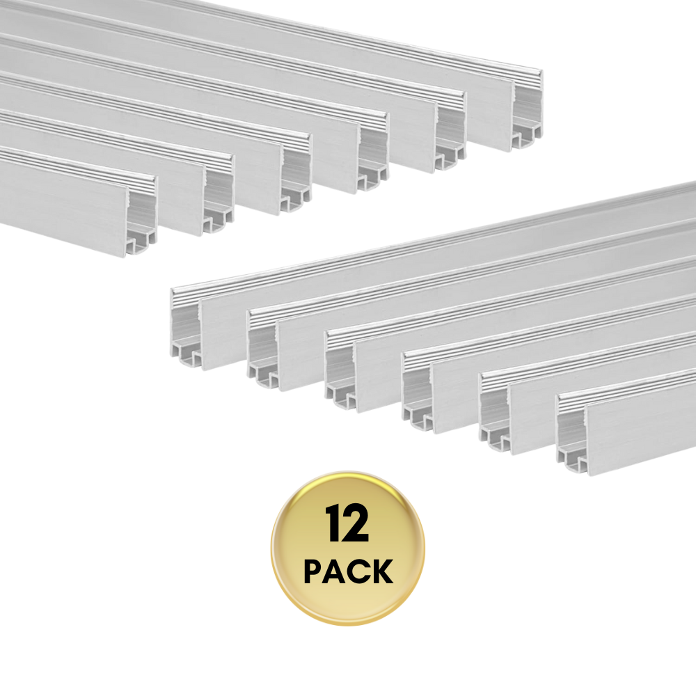 AC13 12-Pack 16.5"/1.37ft Aluminum Channel Track for 6mm and 8mm LED Silicon Neon Strip Lights Package