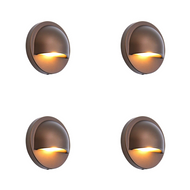 IDL02 4x/8x/12x Package Aluminum Round Surface Mount 2700K Warm White Integrated LED Deck Light Low Voltage Landscape Lighting - 4 Pack