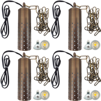 Outdoor Landscape Lighting LED 12V Low Voltage HLB09 4x/8x/12x Package 12V LED Low Voltage Brass Cylinder Pendant Light Hanging Downlight Fixture with 5W 3000K Bulb 4 Pack