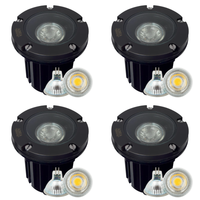 Outdoor Landscape Lighting LED 12V Low Voltage UNB04 4x/8x/12x Package Cast Brass 12V Low Voltage Round LED In-Ground Well Light IP65 Waterproof with 5W 3000K Bulb Black Brass 4 Pack