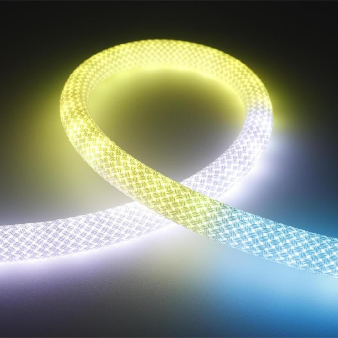 SLNR02 Dotless Dream Color Nylon Neon RGBIC LED Strip Light DC 12V IP67 Outdoor Rated Dimmable Low Voltage Rope Light