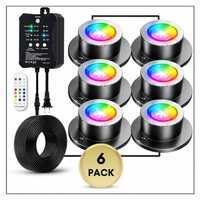 ULBA05 Aluminum Underwater Landscape 12-24V AC/DC 3W RGB+Warm White Integrated Color-changing Fountain Light Pond Lighting IP68 with Remote Control and Transformer Included