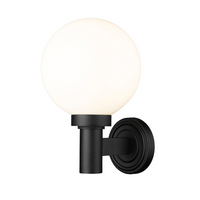 Laurent Outdoor Wall Sconce Light 1 E26 Medium Base Light Bulb Socket Outdoor Marine Grade Aluminum and Glass 9