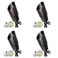 Outdoor Landscape Lighting LED 12V Low Voltage SPB01 4x/8x/12x Package 12V Low Voltage Directional Brass Spot Light Outdoor Landscape Lighting with 5W 3000K Bulb Natural Brass 4 Pack