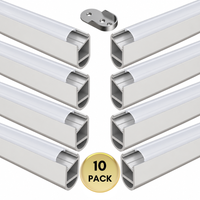 Paquete de 10 rieles colgantes de armario ovalados de aluminio AP16F Accesorio de barra de armario con luz LED
