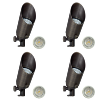 Outdoor Landscape Lighting LED 12V Low Voltage SPB11 4x/8x/12x Package 12V Low Voltage Small Directional Bullet Light Outdoor Landscape Brass Spotlight With 2.5W 3000K Bulb Natural Brass 4 Pack