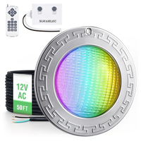 Outdoor Landscape Lighting LED 12V Low Voltage PL35 12V AC Remote-Operated LED Stainless Steel Pool Light Jacuzzi Spa RGBW Color Changing Low Voltage Light with Remote Control 50ft