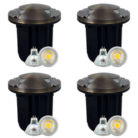 Outdoor Landscape Lighting LED 12V Low Voltage UNB10 4x/8x/12x Package Cast Brass Round Bi-Directional 12V Low Voltage LED In-ground Well Light with 3W 3000K Bulb 4 Pack