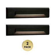 STLA06 2x/6x/12x Package 2W Slim Black Low Voltage 2700K/3000K Warm White Integrated LED Outdoor Step Lights Package, 12V LED Deck Lights Landscape Lights - 2 Pack 2700K