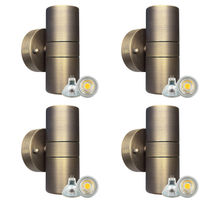 Outdoor Landscape Lighting LED 12V Low Voltage SCB05 4x/8x/12x Package LED Cylinder Up Down Light 2 Directional Brass Sconce Lighting with 12V Low Voltage 3W 3000K Bulb