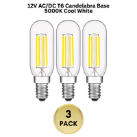 E12 4W Filament 12V AC/DC Candelabra and Small Base Package Low Voltage LED Light Bulbs Dimmable Energy Saving Light Bulb