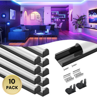 AC09 U-Shaped Spotless Aluminum Channel 3.3FT/1M For Max 16mm Width LED Strip Lights Pack of 6 and 10