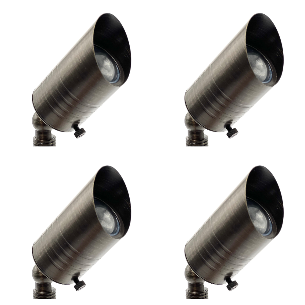 Rein Brown Brass MR8 Spot Light 4x/8x/12x 12V MR8 2.5W Dimmable 27000K Package Low Voltage Outdoor Lighting