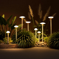 ALP71 DC24V Set of 8 White Mushroom Aluminum 3000K Warm White Integrated LED Low Voltage Path Light with Transformer Included