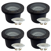 Outdoor Landscape Lighting LED 12V Low Voltage UNB08 4x/8x/12x Package Cast Brass 12V Low Voltage Commercial PAR36 LED In-ground Well Light IP65 Waterproof 10W 160° 3000K 4 Pack Dark Brass