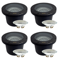 UNB08 4x/8x/12x Package Cast Brass 12V Low Voltage Commercial LED In-ground Well Light IP65 Waterproof with PAR36 10W 160° 3000K Light Bulb - 4 Pack / Dark Brass