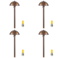Outdoor Landscape Lighting LED 12V Low Voltage PLB08 4x/8x/12x Package Brass LED Globe 12V Low Voltage Pathway Outdoor Landscape Lighting Fixture 3W 3000K Bulb 4 Pack