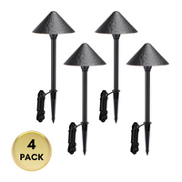 ALP49 4-Pack 3W LED Low Voltage Cast Aluminum Landscape Pathway Lights Package, Driveway Walkway Light