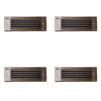 Outdoor Landscape Lighting LED 12V Low Voltage STBCC17 4x/8x/12x Package Cast Brass 1W-4W 3CCT Adjustable LED Outdoor Step Light 12V Low Voltage Lighting Natural Brass 4 Pack