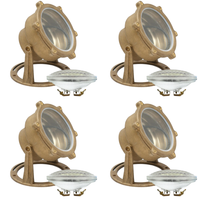 Outdoor Landscape Lighting LED 12V Low Voltage ULB02 4x/8x/12x Package Cast Brass PAR36 LED 12V Low Voltage Underwater Pond Light IP68 Waterproof 10W 160° 3000K Bulb 4 Pack