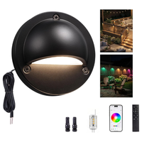 STRA01 3W Bluetooth Smart G4 RGBCW LED 2700K-6000K 12V Low Voltage LED Outdoor Step Deck Lights Package, Step Horizontal Patio Landscape Lights with Remote Control