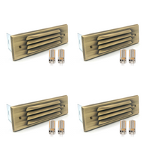 STBP04 Tulay Antique Brass Louvered Step Light 4x/8x/12x G4 2W Dimmable 2700K Package Low Voltage Landscape Lighting