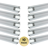 AP42 8 ft Aluminum Channel 0.78″ (W)  x .0.45″ (H) for LED Strip Light with Cover and End Caps | 25 Pack