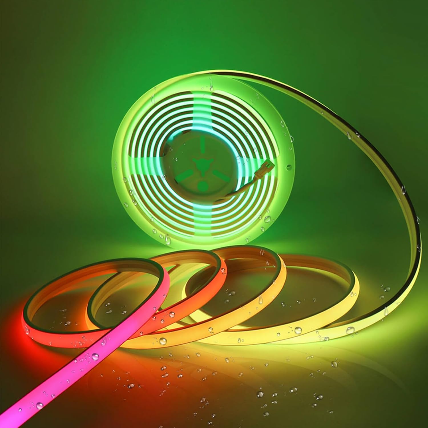 SLNR11 Dotless COB Smart Wi-Fi RGB-IC Addressable Dream Rainbow Color 4.6W/ft 16.4ft Neon LED Strip Light DC24V IP68 Dimmable Low Voltage Silicone Strip Light