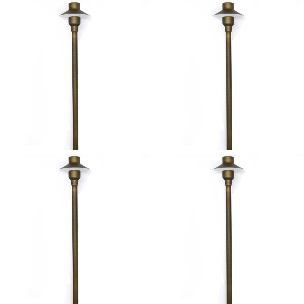 Tulay SH 18" Antique Brass Path Light 4x/8x/12x G4 2W Dimmable 2700K Package Low Voltage Outdoor Lighting