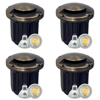 Outdoor Landscape Lighting LED 12V Low Voltage UNB09 4x/8x/12x Package Cast Brass Round Mono-Directional 12V Low Voltage LED In-ground Light with 5W 3000K Bulb 4 Pack