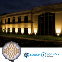 CDL30 120V Line Voltage Cast Aluminum Spotlight | 30W 3000K Warm White Flag Pole Light with Knuckle Mount