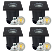 Outdoor Landscape Lighting LED 12V Low Voltage UNS01 4x/8x/12x Package 12V Low Voltage LED In-Ground Well Light Square Stainless Steel Landscape Lighting Waterproof with 5W 3000K Bulb Black 4 Pack