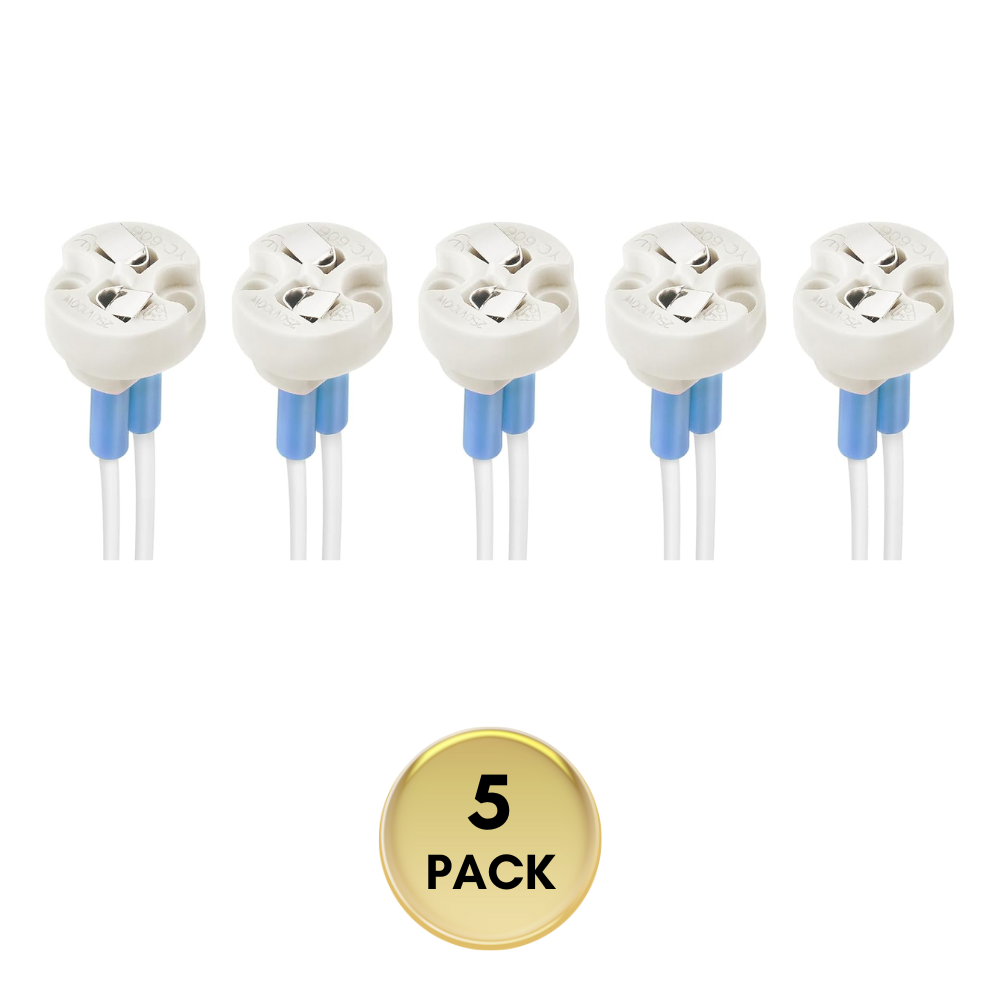 Ceramic Socket Adapter for G4, G6.35, MR11, MR16 Bulbs Package – 12V-250V Heat-Resistant Light Bulb Holder for Halogen and LED – Replacement Connector