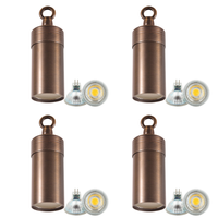 Outdoor Landscape Lighting LED 12V Low Voltage HLB01 4x/8x/12x Package 12V LED Low Voltage Brass Cylinder Pendant Light Hanging Downlight Fixture with 5W 3000K Bulb 4 Pack