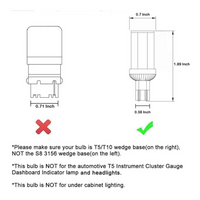 T5 T10 4W 12V LED Wedge Base Light Bulbs Energy Saving Light Bulb