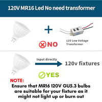 10-Pack MR16 7W 120V GU5.3 LED Bulbs Dimmable Energy Saving Waterproof Light Line Voltage