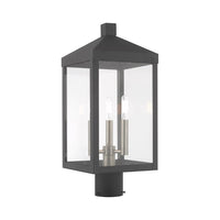 20592-76 Nyack Outdoor Classics 3 E12 Candelabra Base Light Bulb Socket Medium Outdoor Post Top Lantern 8.25