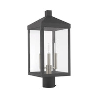 20592-76 Nyack Outdoor Classics 3 E12 Candelabra Base Light Bulb Socket Medium Outdoor Post Top Lantern 8.25